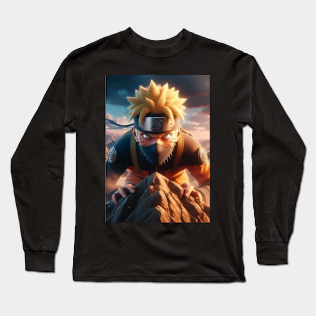 Naruto a top a mountain peak 2nd edition Long Sleeve T-Shirt by Cuddle : Prints & Designs